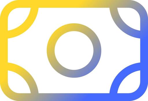 billete de banco píxel Perfecto degradado lineal ui icono. papel dinero. financiero transacción. económico intercambio. línea color usuario interfaz símbolo. moderno estilo pictograma. vector aislado contorno ilustración