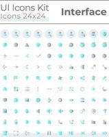 Comprehensible and simple looking flat gradient color ui icons set. System settings. Music player. Vector isolated RGB pictograms. GUI, UX design for web, mobile