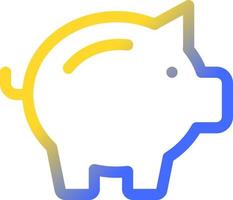 Piggy bank pixel perfect gradient linear ui icon. Money savings. Investment and business. Finance. Line color user interface symbol. Modern style pictogram. Vector isolated outline illustration