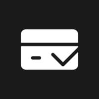 Successful transaction dark mode glyph ui icon. Financial operation. User interface design. White silhouette symbol on black space. Solid pictogram for web, mobile. Vector isolated illustration