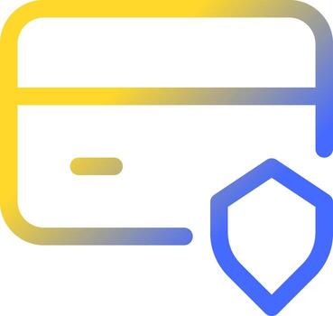 Payment card security pixel perfect gradient linear ui icon. Financial operations protection. Line color user interface symbol. Modern style pictogram. Vector isolated outline illustration