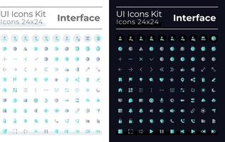 minimalista y sencillo mirando plano degradado color ui íconos conjunto para oscuro, ligero modo. navegación. vector aislado rgb pictogramas. interfaz gráfica de usuario, ux diseño para web, móvil