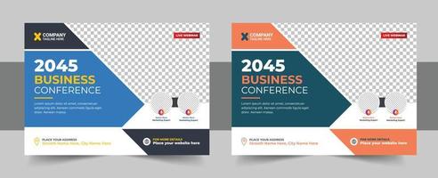 horizontal en línea negocio conferencia volantes modelo haz o evento conferencia social medios de comunicación bandera diseño vector