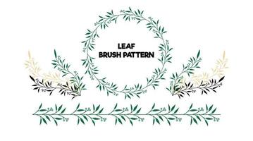 green leaves brush pattern vector