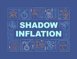 Shadow inflation word concepts dark blue banner. Unsatisfied customer. Infographics with editable icons on color background. Isolated typography. Vector illustration with text