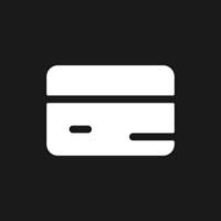 Close bank account dark mode glyph ui icon. Electronic operations. User interface design. White silhouette symbol on black space. Solid pictogram for web, mobile. Vector isolated illustration