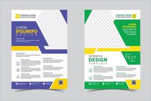 purple and green business annual report brochure flyer design template vector, Leaflet cover presentation abstract geometric background, modern publication poster magazine, layout in A4 size vector