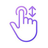 Scrolling vertically gradient linear vector icon. Move down and up. Touchscreen control gesture. Device navigation. Thin line color symbol. Modern style pictogram. Vector isolated outline drawing