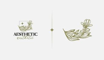 Leaf Flower Tree monoline. Universal creative premium symbol. Vector sign icon logo template. Vector illustration