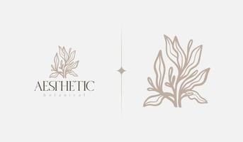 Leaf Flower Tree monoline. Universal creative premium symbol. Vector sign icon logo template. Vector illustration