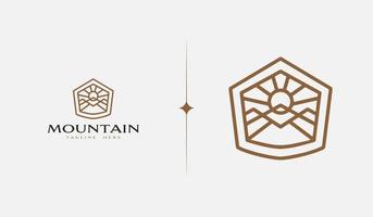 Mountain monoline. Universal creative premium symbol. Vector sign icon logo template. Vector illustration