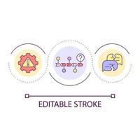 Beware for wrong direction loop concept icon. Prediction of possible risks. Crisis management abstract idea thin line illustration. Isolated outline drawing. Editable stroke vector