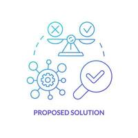 Proposed solution blue gradient concept icon. Decision making for best result. Case drafting abstract idea thin line illustration. Isolated outline drawing vector