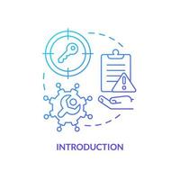 Introduction blue gradient concept icon. Identification of key problems. Case drafting providing abstract idea thin line illustration. Isolated outline drawing vector