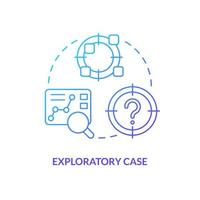 Exploratory case blue gradient concept icon. Identify objectives to research. Type of events study abstract idea thin line illustration. Isolated outline drawing vector