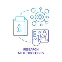 Research methodologies blue gradient concept icon. Learning strategy. Advantage of case study abstract idea thin line illustration. Isolated outline drawing vector