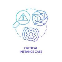 Critical instance case blue gradient concept icon. Main thesis analytics. Type of events study abstract idea thin line illustration. Isolated outline drawing vector