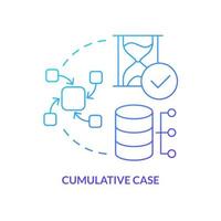 Cumulative case blue gradient concept icon. Collect data from sources. Type of events study abstract idea thin line illustration. Isolated outline drawing vector