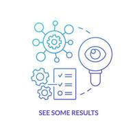 See some results blue gradient concept icon. Previous achievements analysis. Element of case study abstract idea thin line illustration. Isolated outline drawing vector