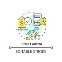 Price control concept icon. Wages regulation. How can government deal with inflation abstract idea thin line illustration. Isolated outline drawing. Editable stroke vector