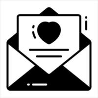 icono de vector de carta de amor en estilo editable