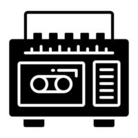 Cassette player icon in trendy style, editable vector