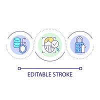 Biometric recognition improving data security loop concept icon. Futuristic technology of safety abstract idea thin line illustration. Isolated outline drawing. Editable stroke vector