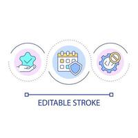 Effective secure scheduling loop concept icon. Reduce coding. Simplification of apps abstract idea thin line illustration. Isolated outline drawing. Editable stroke vector