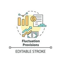 Fluctuation provisions concept icon. Dealing with inflation in construction abstract idea thin line illustration. Isolated outline drawing. Editable stroke vector