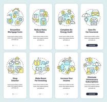 Financial planning for inflation onboarding mobile app screen set. Walkthrough 4 steps editable graphic instructions with linear concepts. UI, UX, GUI template vector