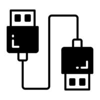 Modern style vector of data cable, icon of data cable editable style