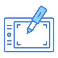 Modern vector design of graphic tablet, pen tablet icon for digital art