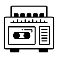 Cassette player icon in trendy style, editable vector