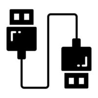 Modern style vector of data cable, icon of data cable editable style
