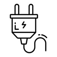 poder enchufe icono diseño, editable vector de eléctrico cable