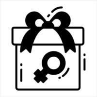 Beautiful wrapped gift box with feminine symbol, an icon of women day gift vector