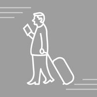 Walking with Luggage Vector Icon