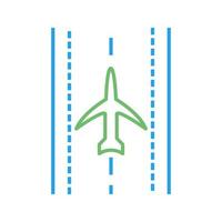 Plane on Runway Vector Icon