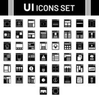 Different website page glyph icon set. vector