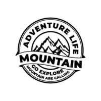 mountain Adventure Badge Logo. Adventure Life badge illustration. Mountain Explore Badge Design vector