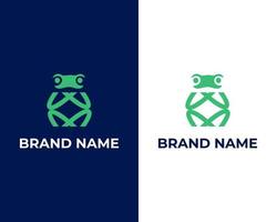 Simple and Minimalist letter WM frog logo design template vector