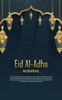 Eid al Adha celebration on color background vector