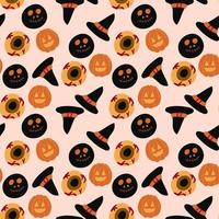 Halloween vector cartoon seamless pattern. Background for wallpaper, wrapping, packing, and backdrop.