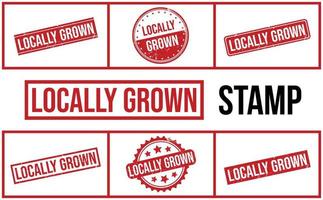 Locally Grown Rubber Stamp Set Vector