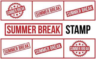 Summer Break Rubber Stamp Set Vector