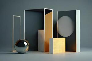 Geometry background and box display. .. photo