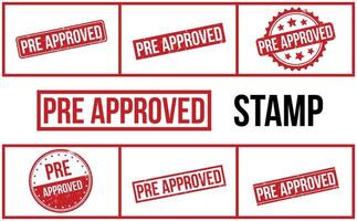 Pre Approved Rubber Stamp Set Vector