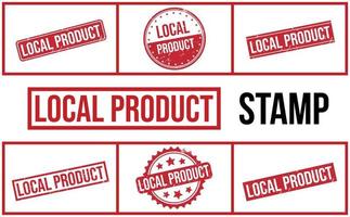 Local Product Rubber Stamp Set Vector