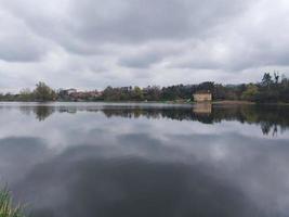 Panorama of the river in the village photo