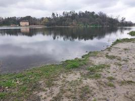 Panorama of the river in the village photo